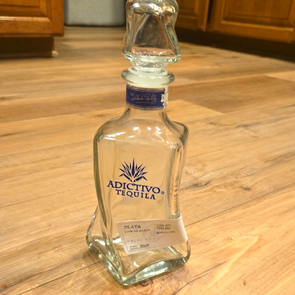 Adictivo Tequila Glass Decor Bottle